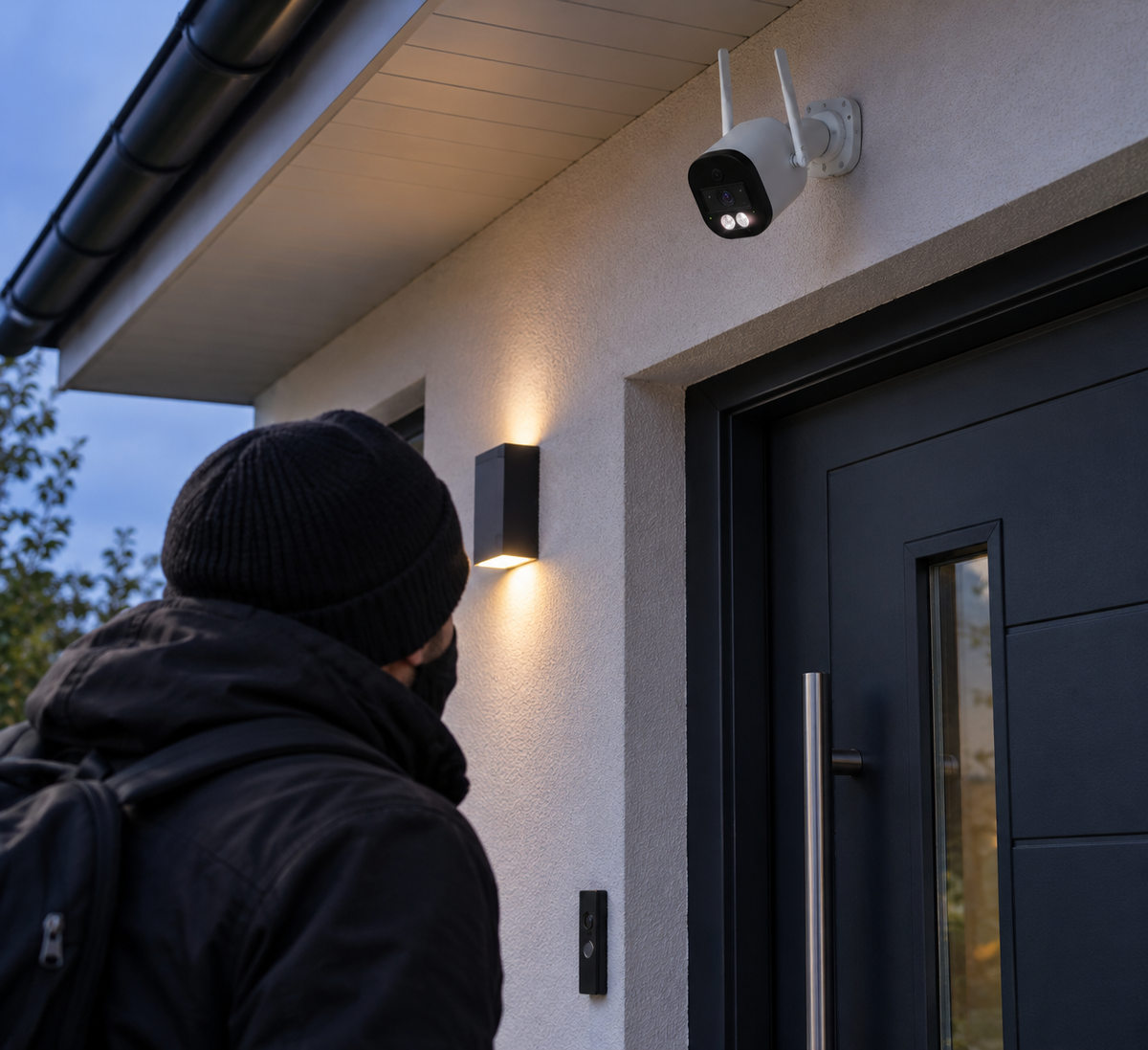 Caméra de surveillance extérieure WiFi HD SentinHome, détail détection intelligente