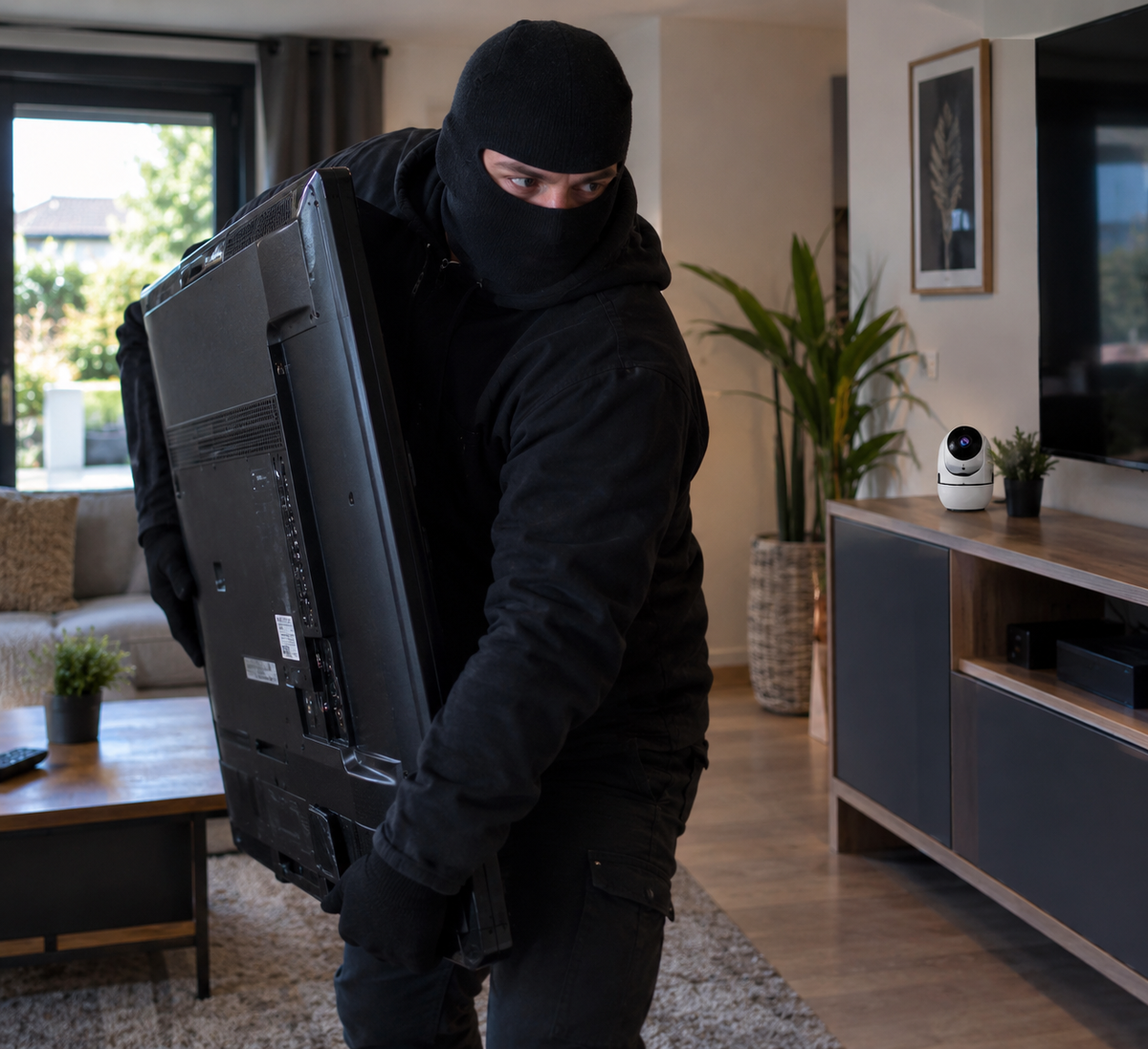 Caméra de surveillance intérieure WiFi SentinHome, détail détection intelligente